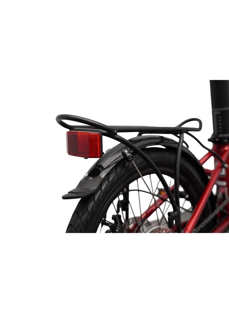 Dahon Unio E20 20" Red Folding E-Bike | 250W Motor, 7-Speed Shimano Gear, Hidden Battery  | 20" Wheels, Integrated Lights - Image 2